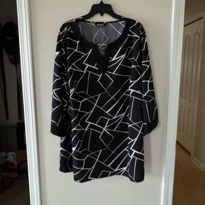 BloomChic Geometric Print Metal Detail Spliced Blouse Sz 26 / 4X
